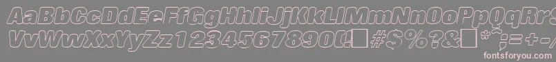 RollingoutlineItalic Font – Pink Fonts on Gray Background