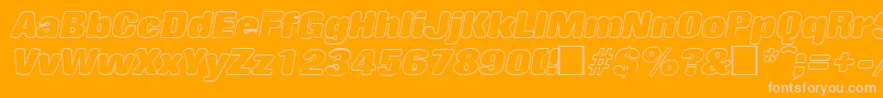 RollingoutlineItalic Font – Pink Fonts on Orange Background