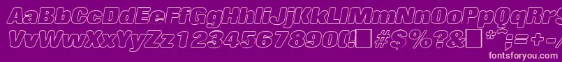 RollingoutlineItalic Font – Pink Fonts on Purple Background