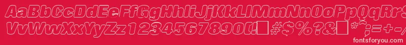 RollingoutlineItalic Font – Pink Fonts on Red Background