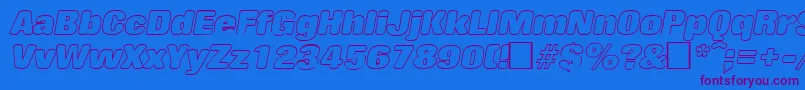 RollingoutlineItalic Font – Purple Fonts on Blue Background