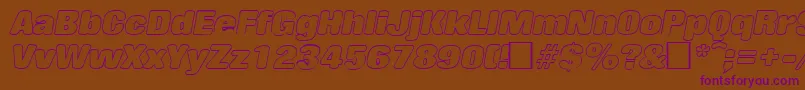 RollingoutlineItalic Font – Purple Fonts on Brown Background