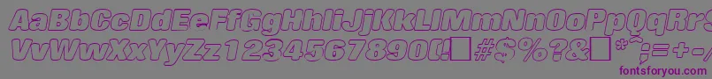 RollingoutlineItalic Font – Purple Fonts on Gray Background