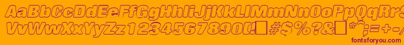 RollingoutlineItalic Font – Purple Fonts on Orange Background