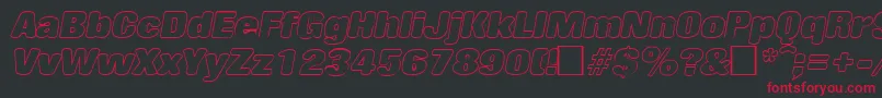 RollingoutlineItalic-Schriftart – Rote Schriften auf schwarzem Hintergrund