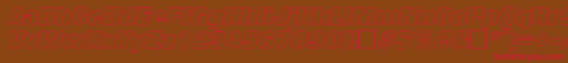 RollingoutlineItalic Font – Red Fonts on Brown Background
