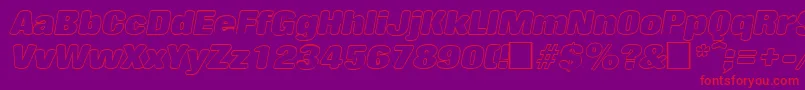 RollingoutlineItalic Font – Red Fonts on Purple Background