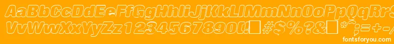 RollingoutlineItalic Font – White Fonts on Orange Background