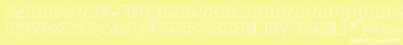 RollingoutlineItalic Font – White Fonts on Yellow Background