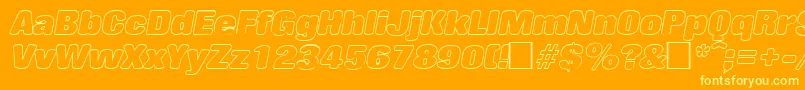 RollingoutlineItalic Font – Yellow Fonts on Orange Background