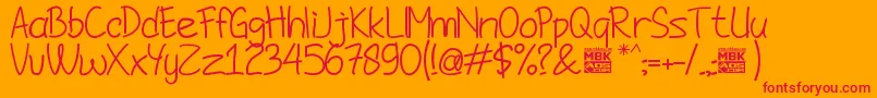 JombloNgenes Font – Red Fonts on Orange Background