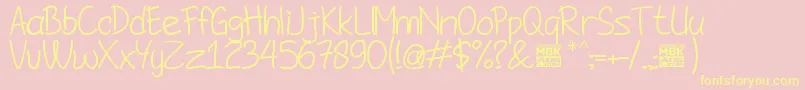 JombloNgenes Font – Yellow Fonts on Pink Background