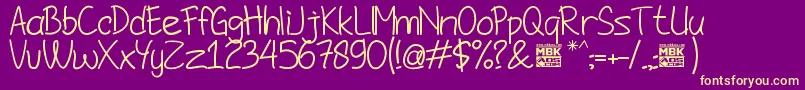JombloNgenes Font – Yellow Fonts on Purple Background