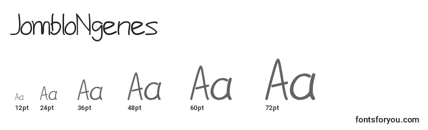 Размеры шрифта JombloNgenes