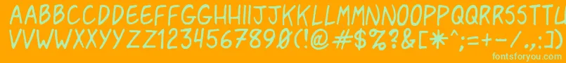 Pasteris Font – Green Fonts on Orange Background