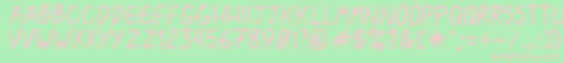 Pasteris Font – Pink Fonts on Green Background