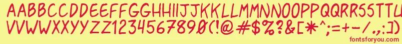 Pasteris Font – Red Fonts on Yellow Background