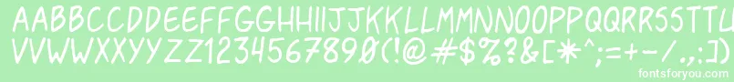 Pasteris Font – White Fonts on Green Background