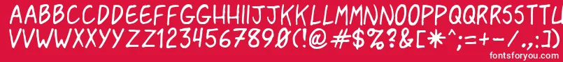 Pasteris-Schriftart – Weiße Schriften auf rotem Hintergrund
