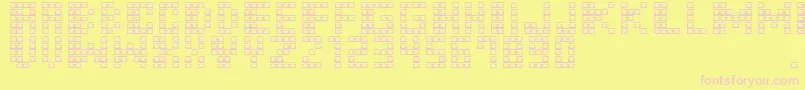 M31MonkeyKong-fontti – vaaleanpunaiset fontit keltaisella taustalla