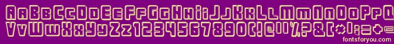 UrbanConstructedCutter Font – Yellow Fonts on Purple Background