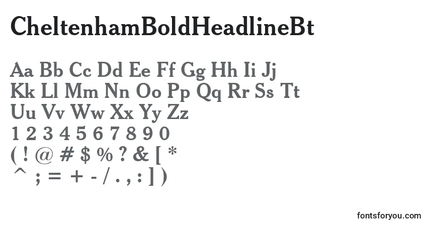 Шрифт CheltenhamBoldHeadlineBt – алфавит, цифры, специальные символы