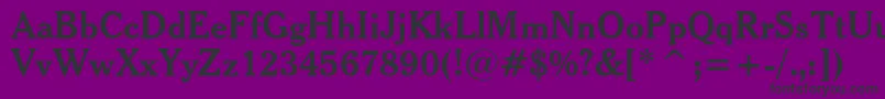 Czcionka CheltenhamBoldHeadlineBt – czarne czcionki na fioletowym tle