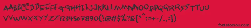 Janglywalk Font – Black Fonts on Red Background