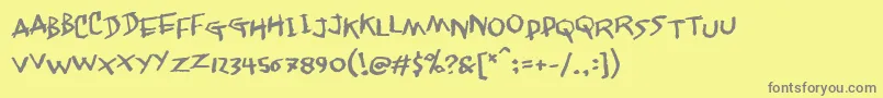 Janglywalk Font – Gray Fonts on Yellow Background