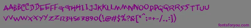 Шрифт Janglywalk – фиолетовые шрифты на сером фоне