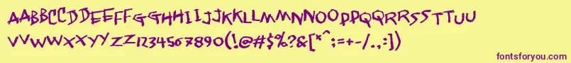 Janglywalk Font – Purple Fonts on Yellow Background