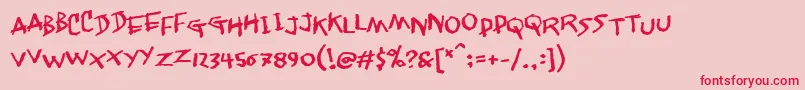 Janglywalk Font – Red Fonts on Pink Background