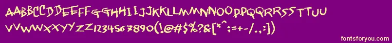 Janglywalk Font – Yellow Fonts on Purple Background