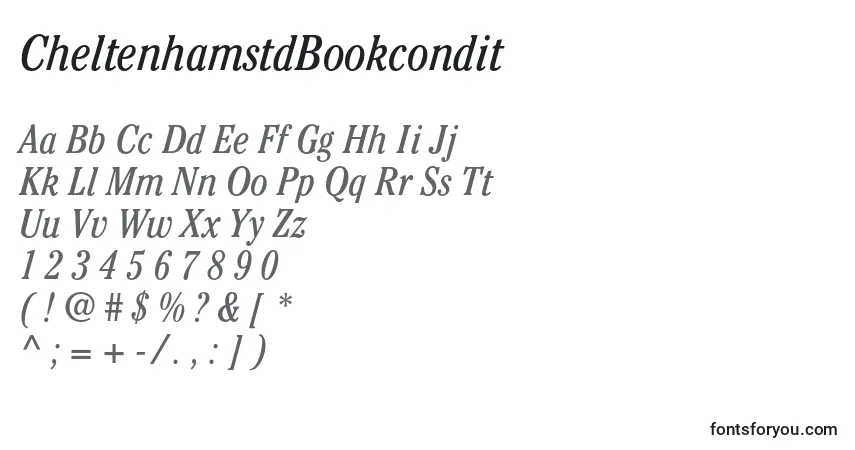 A fonte CheltenhamstdBookcondit – alfabeto, números, caracteres especiais