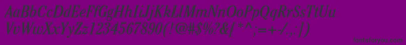 CheltenhamstdBookcondit-fontti – mustat fontit violetilla taustalla
