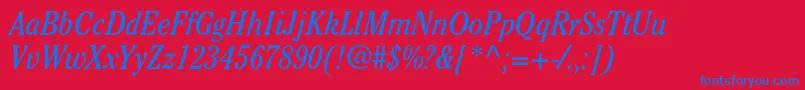 CheltenhamstdBookcondit Font – Blue Fonts on Red Background
