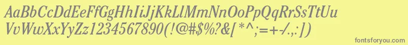 CheltenhamstdBookcondit Font – Gray Fonts on Yellow Background