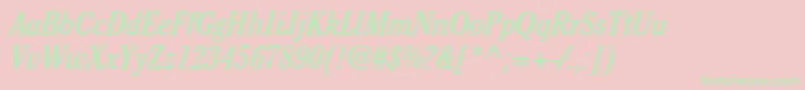 CheltenhamstdBookcondit Font – Green Fonts on Pink Background