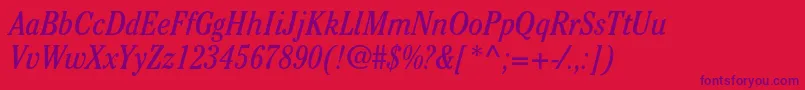 CheltenhamstdBookcondit Font – Purple Fonts on Red Background