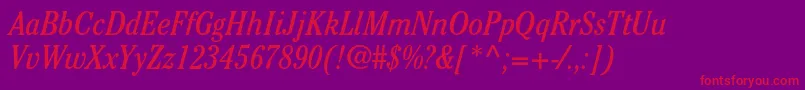 CheltenhamstdBookcondit Font – Red Fonts on Purple Background