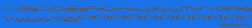 Themams Font – Brown Fonts on Blue Background
