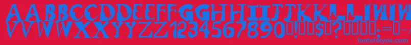 RemixRegular Font – Blue Fonts on Red Background