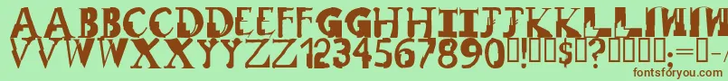 RemixRegular Font – Brown Fonts on Green Background