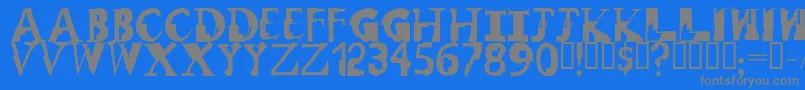 フォントRemixRegular – 青い背景に灰色の文字