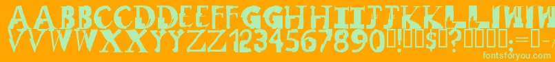 Шрифт RemixRegular – зелёные шрифты на оранжевом фоне