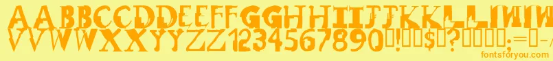 RemixRegular Font – Orange Fonts on Yellow Background