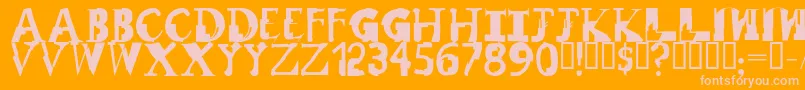 RemixRegular Font – Pink Fonts on Orange Background