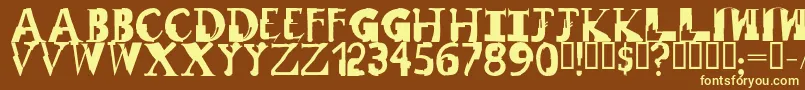 RemixRegular Font – Yellow Fonts on Brown Background