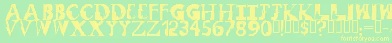 RemixRegular Font – Yellow Fonts on Green Background