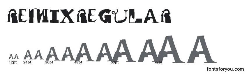 Размеры шрифта RemixRegular (100968)